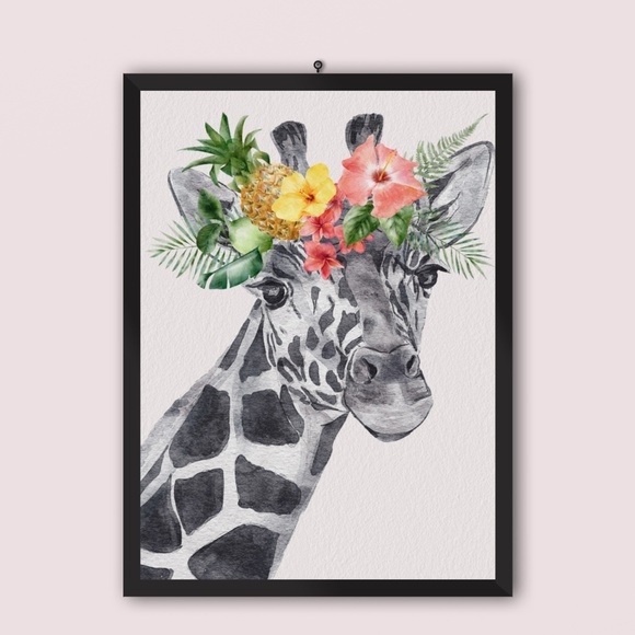 Cute Giraffe Watercolor Wall Art Print Poster Unframed - Picture 7 of 14